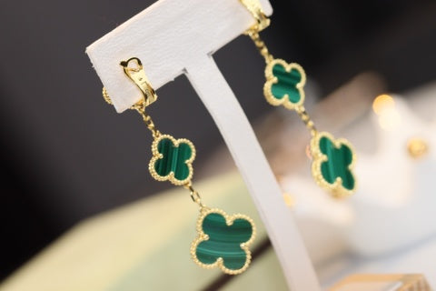 Van Cleef & Arpels Emerald Cascade Clover Clip-On Earrings
