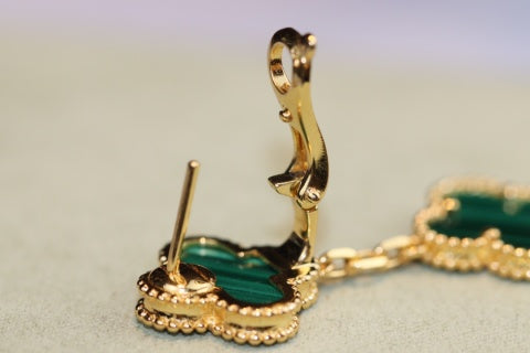 Van Cleef & Arpels Emerald Cascade Clover Clip-On Earrings