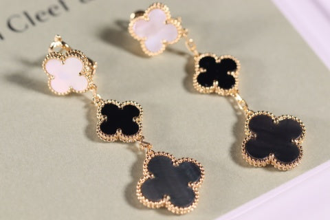 Van Cleef & Arpels Midnight Clover Cascade Long Earrings