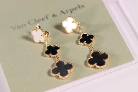 Van Cleef & Arpels Midnight Clover Cascade Long Earrings