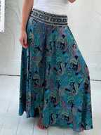 Ethnic Paisley Print Wide Leg Flares