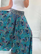 Ethnic Paisley Print Wide Leg Flares