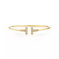Tiffany T Diamond Wire Bracelet in Yellow Gold