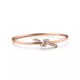 Tiffany Knot Wire Bangle with Diamonds