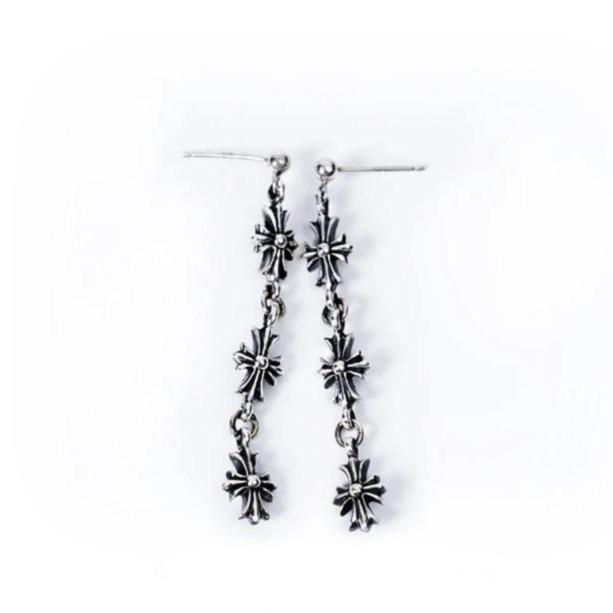 Chrome Hearts 3 Drop Cross Earring