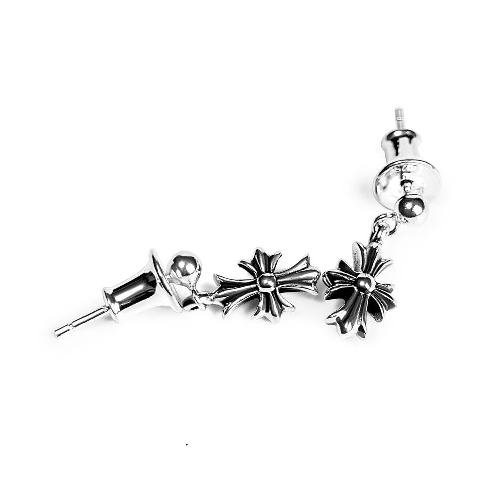 Chrome Hearts Tiny E CH Plus Drop Earrings