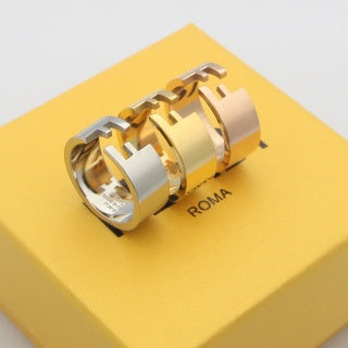 FENDI Signature Duo Tone Cuff Bracelet