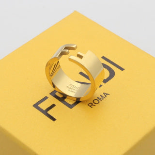 FENDI Signature Duo Tone Cuff Bracelet