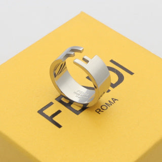 FENDI Signature Duo Tone Cuff Bracelet