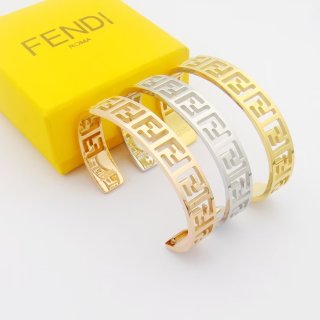 FENDI FF Geometric Open Cuff Bracelet