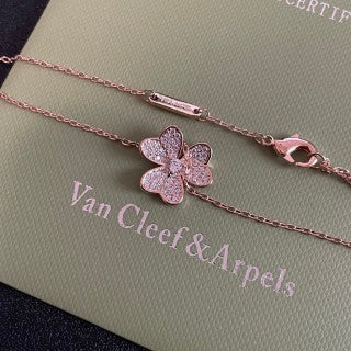 Van Cleef & Arpels Petal Whisper Diamond Flower Necklace