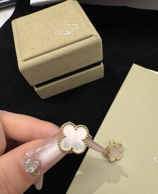 Van Cleef & Arpels Pearl Petal Clover Clip-On Earrings