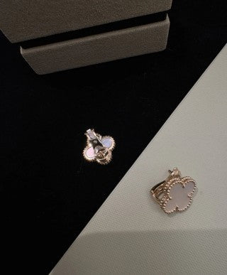 Van Cleef & Arpels Pearl Petal Clover Clip-On Earrings