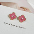 Van Cleef & Arpels Rosy Clover Bloom Clip-On Earrings