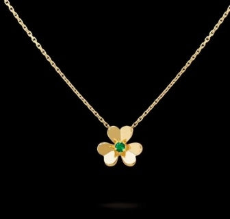 Van Cleef & Arpels Golden Clover Bloom Necklace