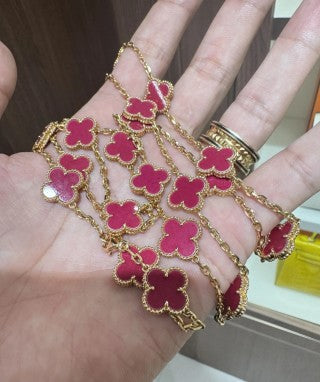 Van Cleef & Arpels 20-Motif Alhambra Long Necklace in Rose Gold