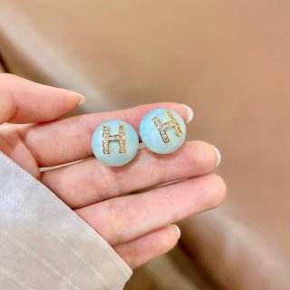 Hermès Pastel Stone H Stud Earrings
