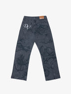Cupid Print Washed Blue Jeans
