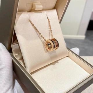 Bvlgari Rose Gold Spiral Circle Pendant Necklace – Elegant Luxury Jewelry