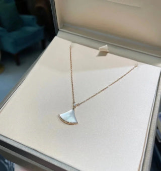 Bvlgari Rose Gold Fan Pendant Necklace – Elegant Luxury Jewelry