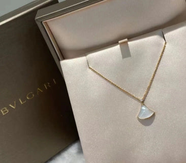 Bvlgari Rose Gold Fan Pendant Necklace – Elegant Luxury Jewelry