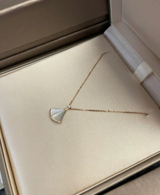 Bvlgari Rose Gold Fan Pendant Necklace – Elegant Luxury Jewelry