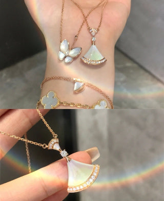 Bvlgari Colorful Fan Pendant Necklace – Elegant Luxury Jewelry