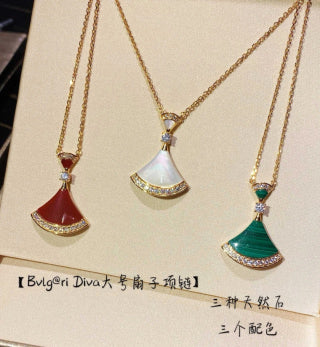 Bvlgari Colorful Fan Pendant Necklace – Elegant Luxury Jewelry