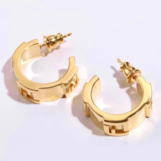Fendi Valora FF Sculptural Hoop Earrings