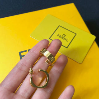 Fendi Valora FF Sculptural Hoop Earrings