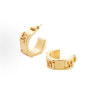 Fendi Valora FF Sculptural Hoop Earrings
