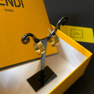 Fendi Valora FF Sculptural Hoop Earrings