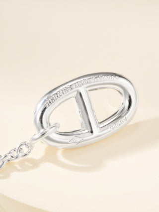 Hermès Silver Oval Link Drop Earrings