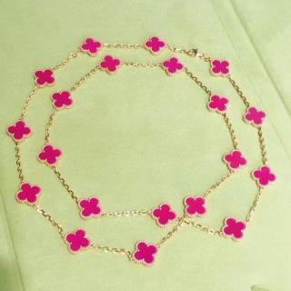 Van Cleef & Arpels 20-Motif Alhambra Long Necklace in Rose Gold