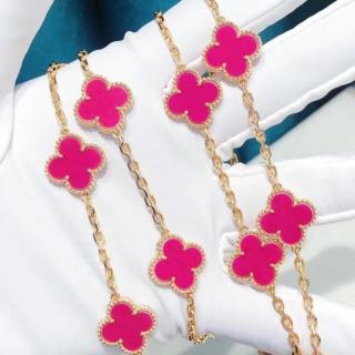 Van Cleef & Arpels 20-Motif Alhambra Long Necklace in Rose Gold