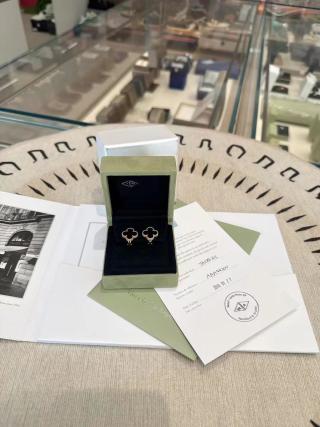 Van Cleef & Arpels Black Onyx Clover Earrings
