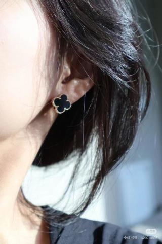 Van Cleef & Arpels Black Onyx Clover Earrings