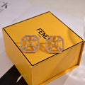 FENDI Pavé FF Frame Stud Earrings