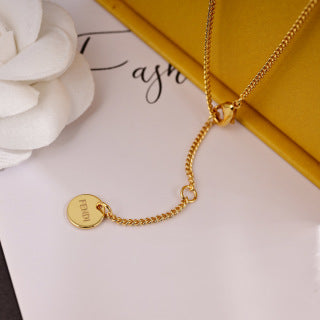 FENDI FF Dual Frame Pendant Necklace