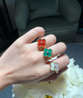 Van Cleef & Arpels Colorful Clover Trio Ring