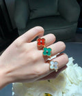Van Cleef & Arpels Colorful Clover Trio Ring