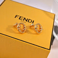 FENDI Twisted FF Loop Stud Earrings