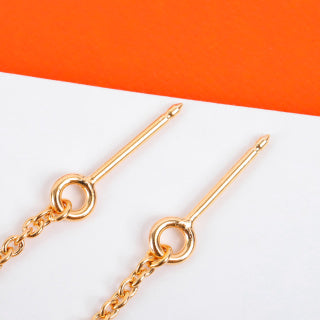 Hermès Chaine d’Ancre Oval Drop Link Earrings