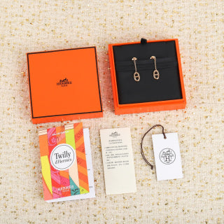 Hermès Chaine d’Ancre Oval Drop Link Earrings