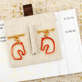 Hermès Pop H Rouge Outline Drop Earrings