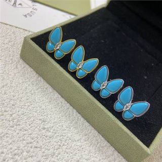 Van Cleef & Arpels Azure Butterfly Stud Earrings