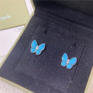 Van Cleef & Arpels Azure Butterfly Stud Earrings