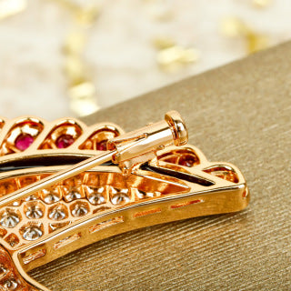 Bvlgari Ruby Crystal Bird Brooch – Elegant Luxury Jewelry