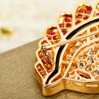 Bvlgari Ruby Crystal Bird Brooch – Elegant Luxury Jewelry