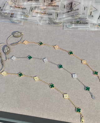 Van Cleef & Arpels Mini Six-Motif Bracelet with Malachite and Diamonds